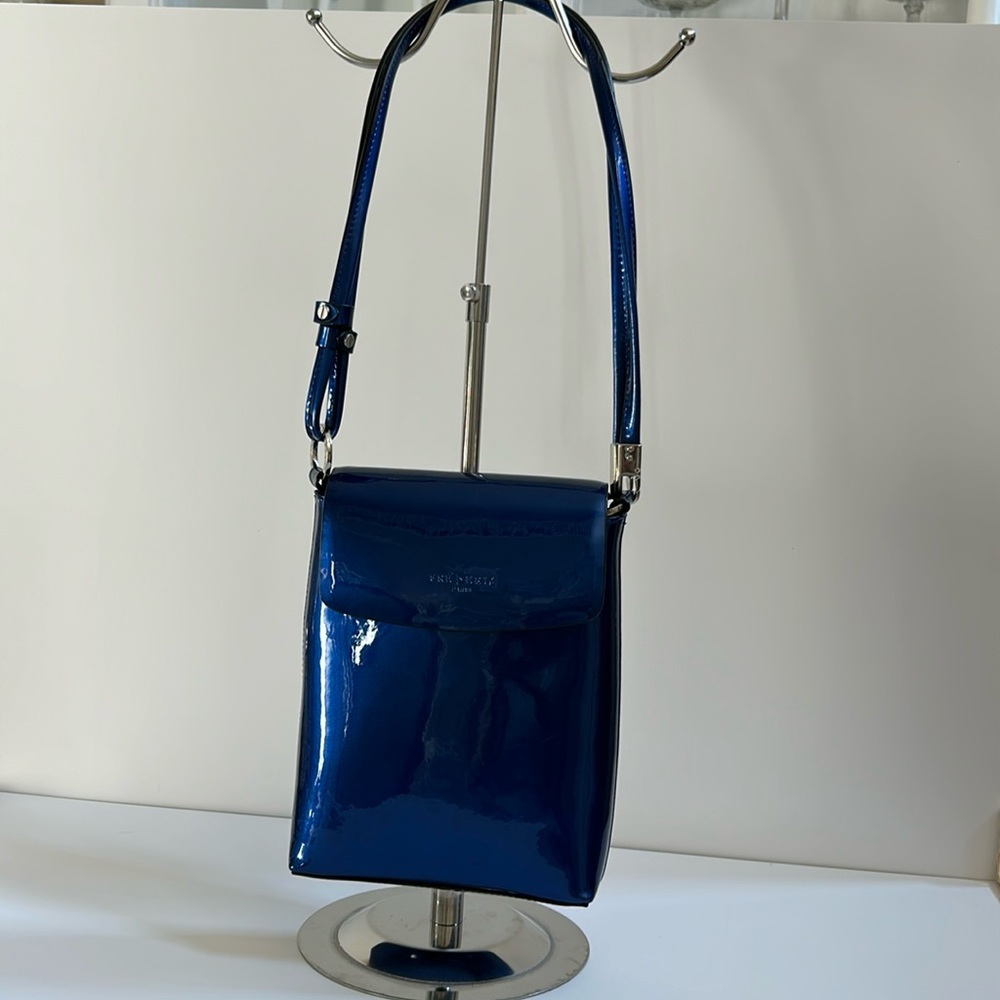 SOLD Elegant Blue Patent Leather Crossbody Bag